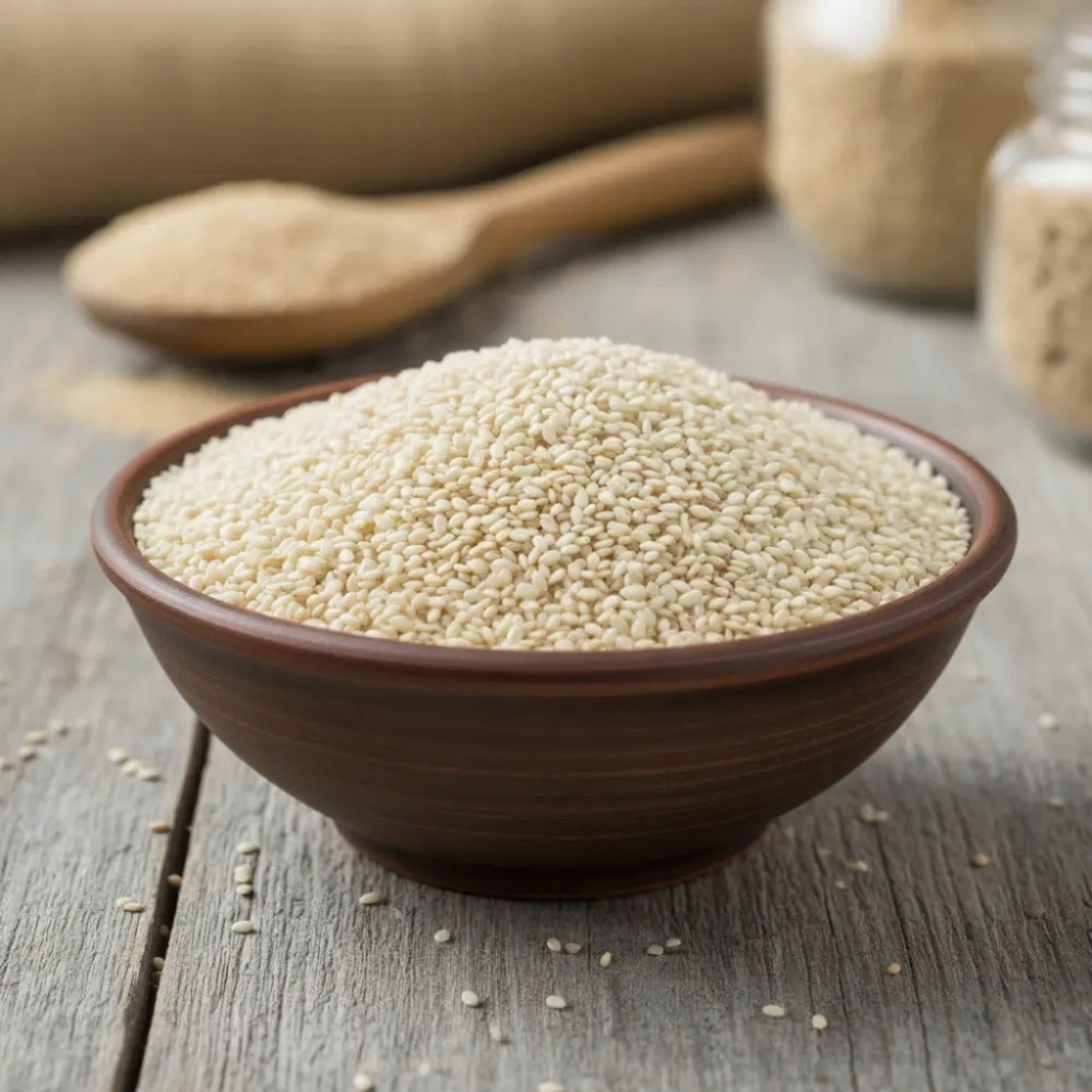 Hulled sesame seeds for tahini bakery and food processing